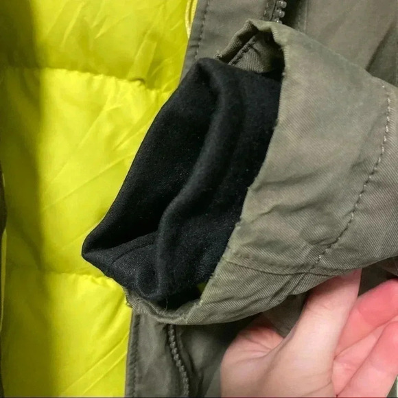 The North Face HyVent army green down  puffer parka hooded jacket - Picture 10 of 16